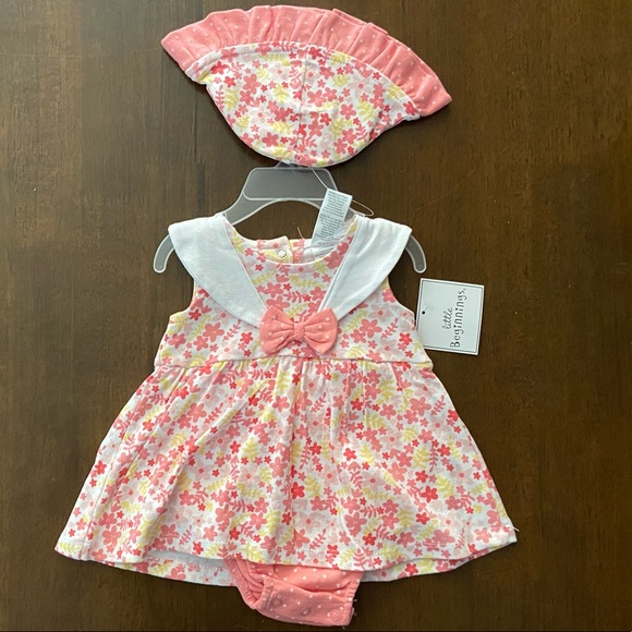 little beginnings Other - Add-on item ☀️ Little Beginnings skirted romper and hat set 3-6months